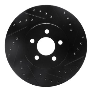 Chrysler CIRRUS Brake Rotor (1) - Front Right - R1 Concepts - Drilled & Slotted - Black - `95-`06